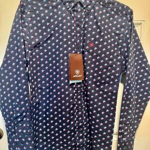 Ariat Men's Navy TX Star Print Shirt
